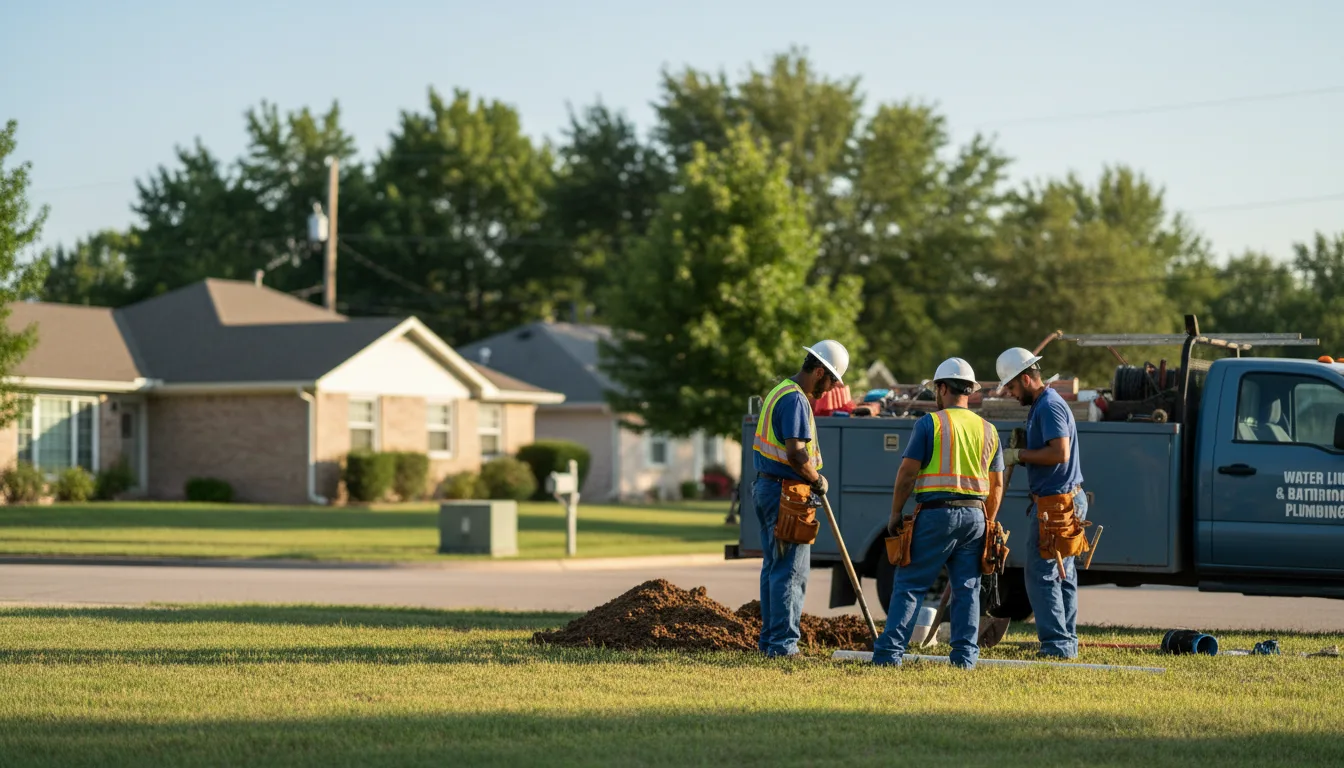 Residential water line and bathroom plumbing service in Cat Spring, TX